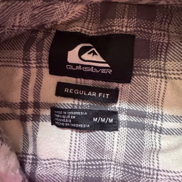 Skater Long-Sleeve Flannel Plaid Button-Up Shirt - White/Gray Size Medium Men’s - Picture 3 of 4